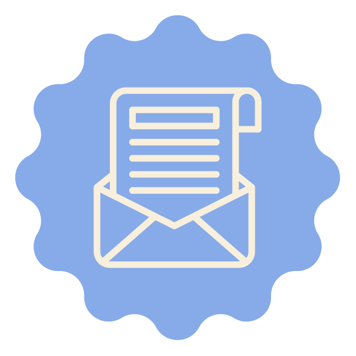 Icon of an envelope with a letter inside