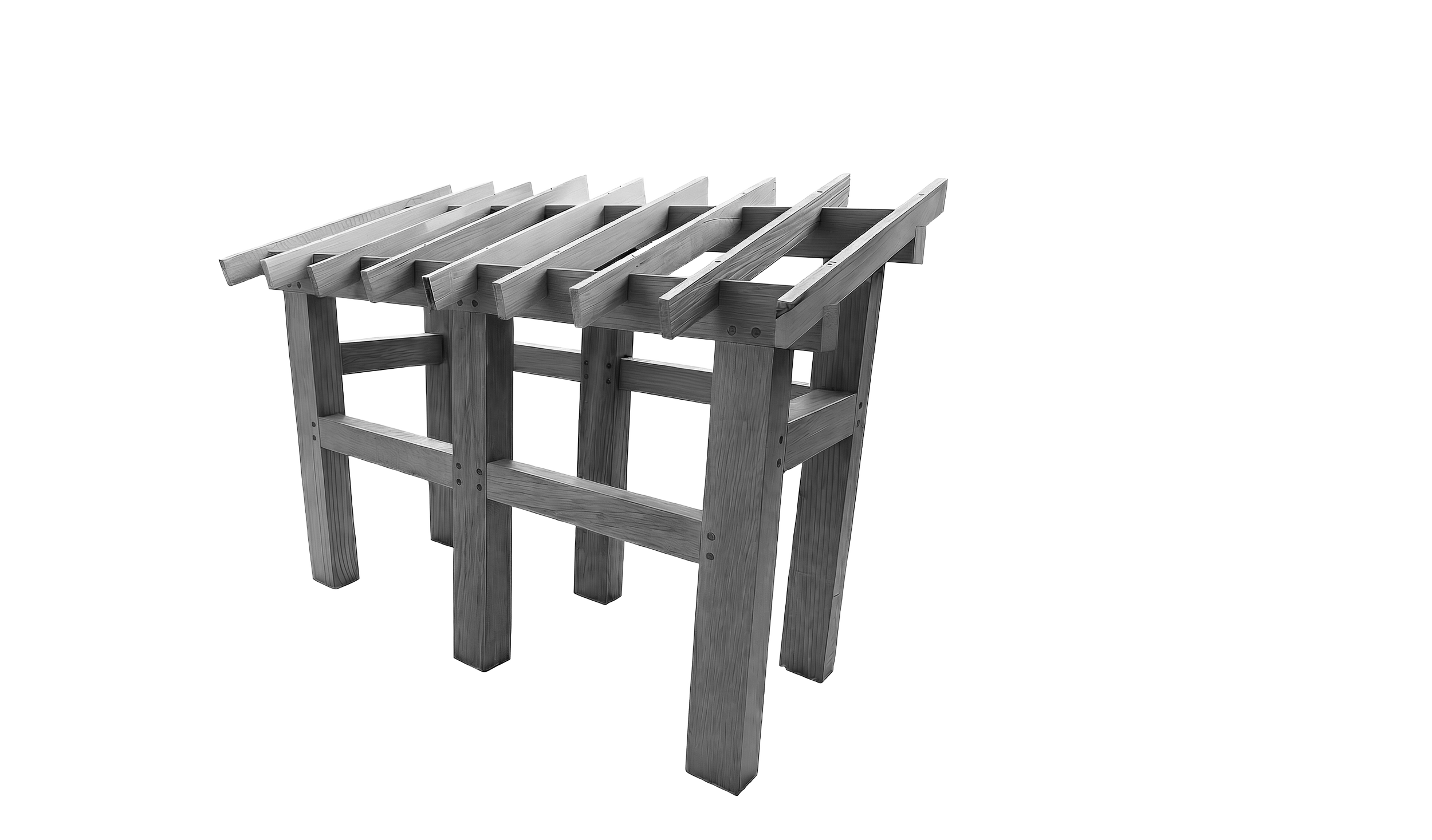 Girt Frame | Horizontal girts link the posts, allowing wider spans.