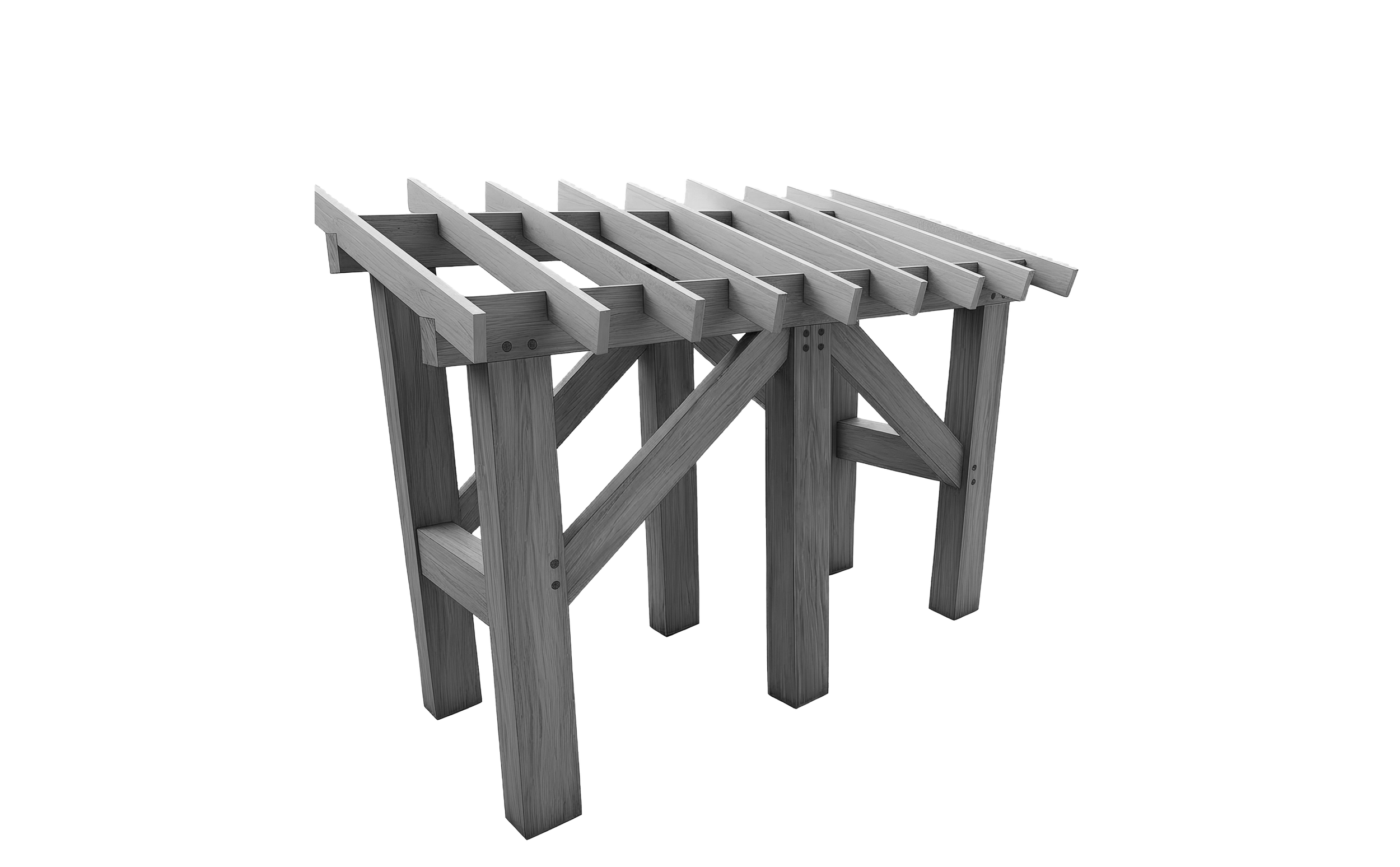 Compression Frame | They bear the load, support heavier roofs, and resist movement over time.