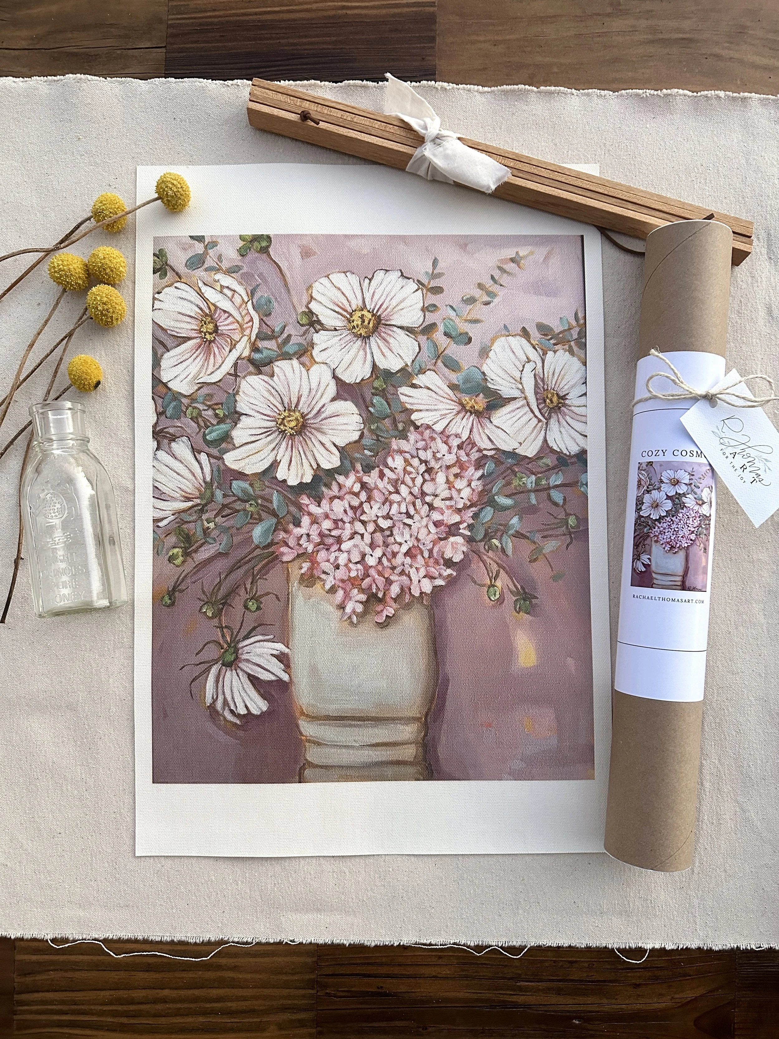 "Midnight Mums" 13x19 Canvas Poster Print