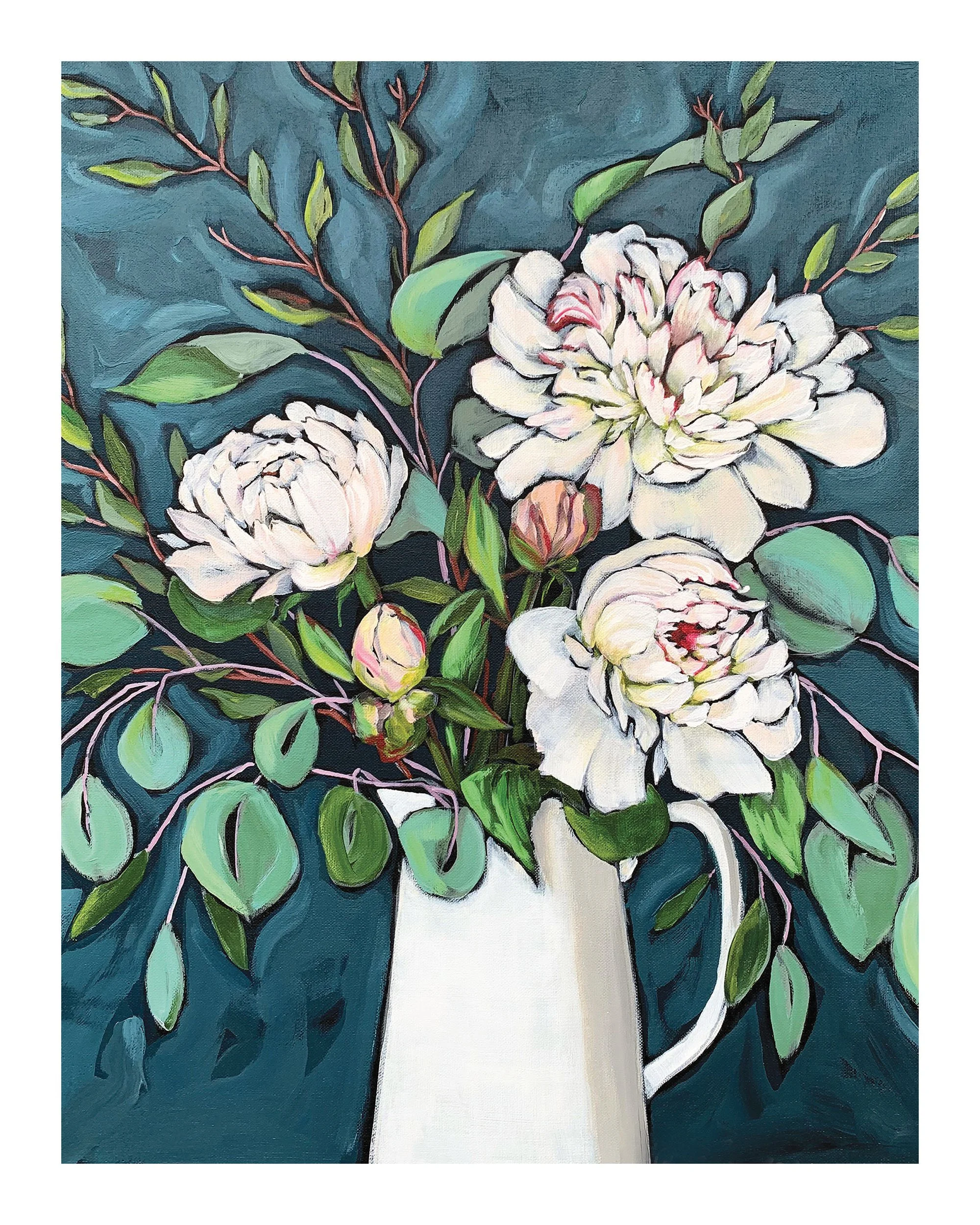 Winter Peonies Art Print