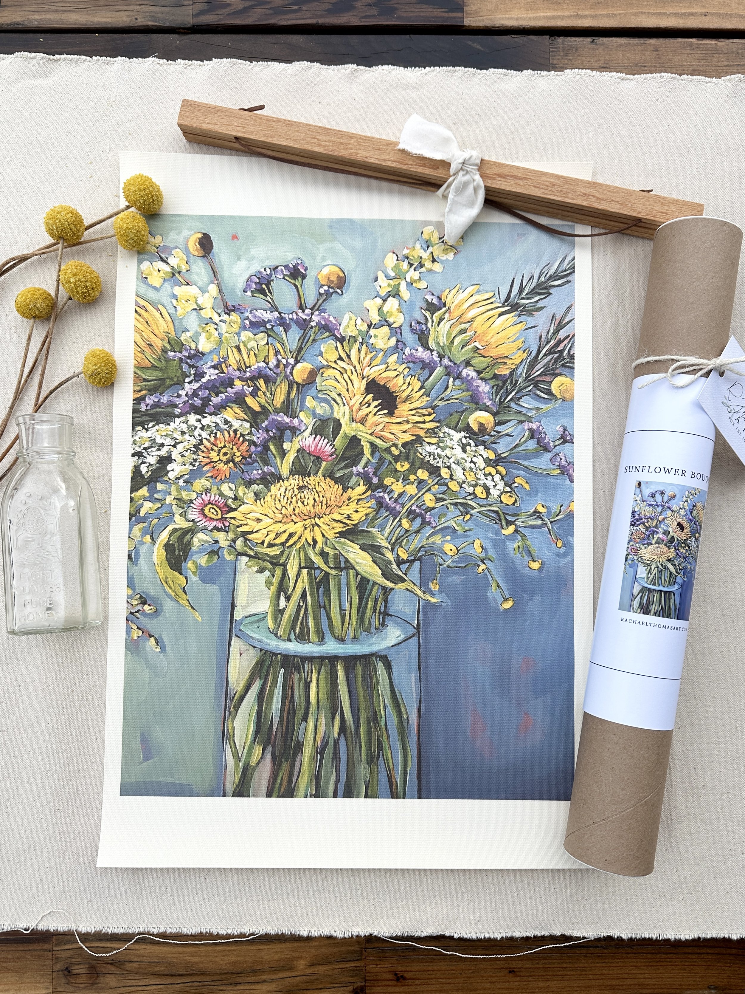 "Sunflower Bouquet" 13x19 Canvas Poster Print