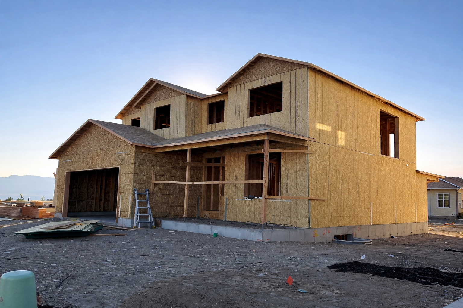 Oranssi technician working on a roof project