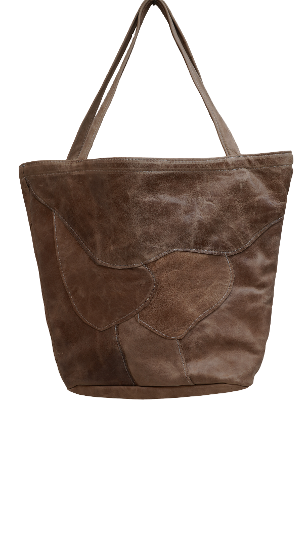 Patchwork Tote Bag - Camel