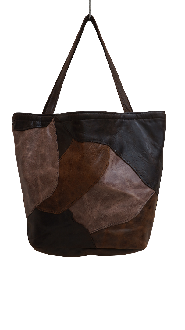 Patchwork Tote Bag - Brown Multi