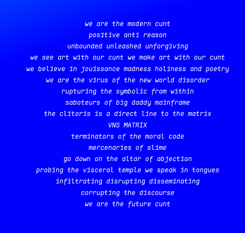 A Cyberfeminist Manifesto for the 21st Century