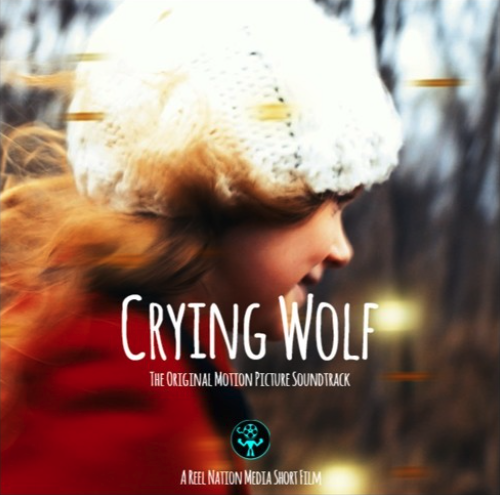 Close-up of a young actress in a winter hat looking downward, with blurred background and the text "Crying Wolf" and "The Original Motion Picture Soundtrack" overlaid.