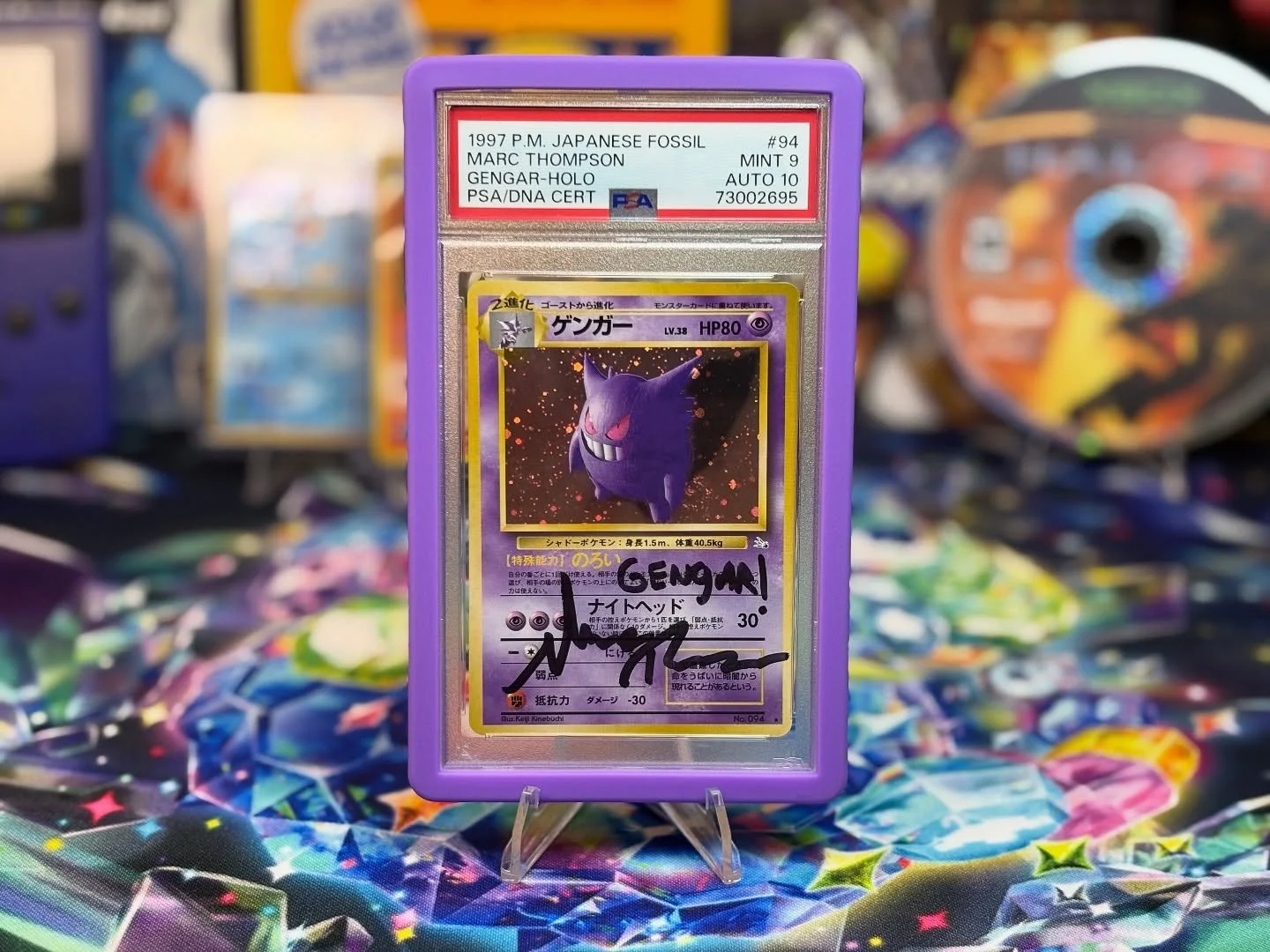 Anyone else&rsquo;s favorite?😈🔥 

 
#retroquestcollections #cards #tradingcards #videogames #pokemon #ebay #gengar #auto #marcthompson