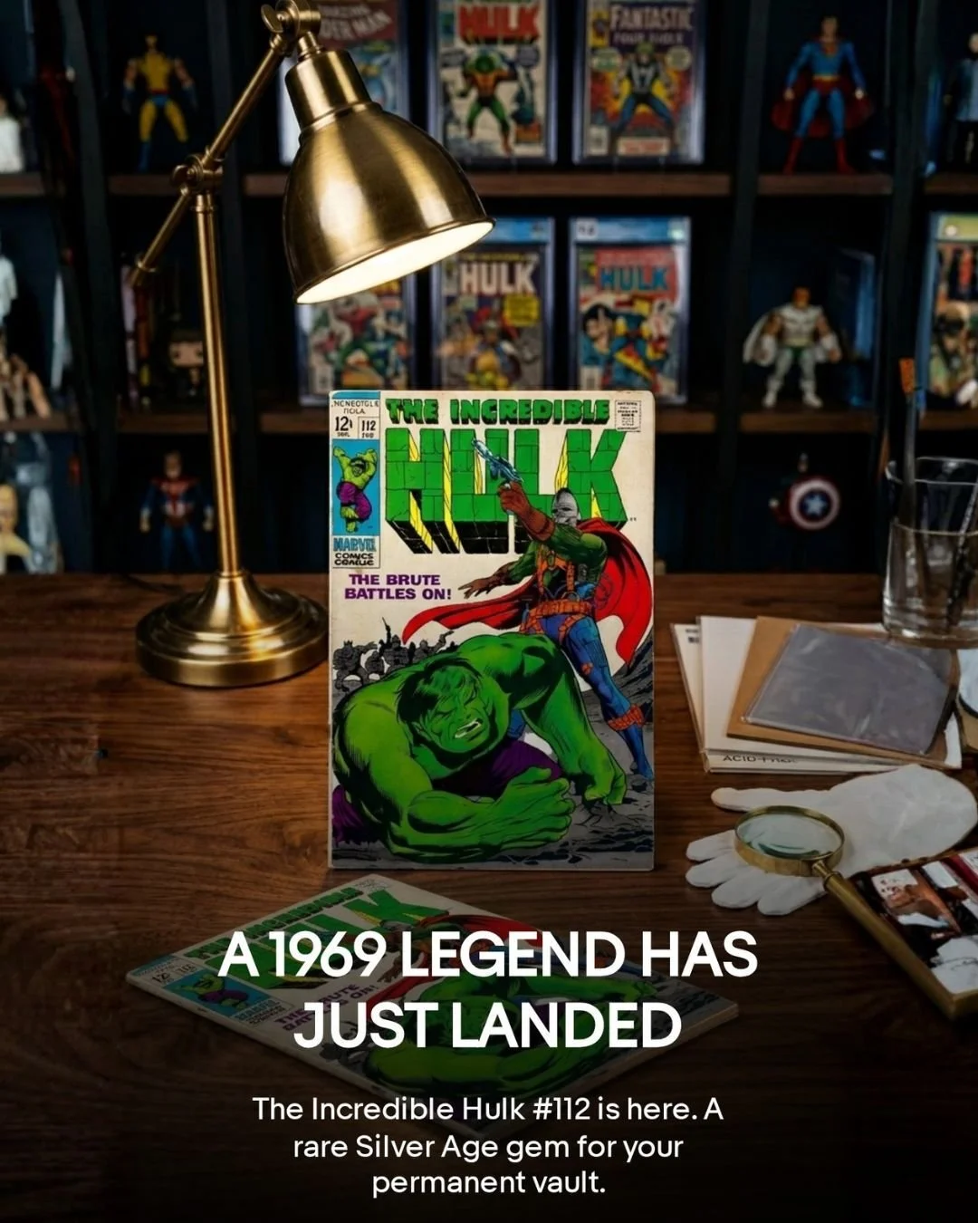 The Incredible Hulk #112 is here! "The Brute Battles On!" 

This rare Silver Age gem features an epic showdown between Hulk and the Mandarin - a true Marvel classic from 1969! 

Condition: Good

Perfect for serious collectors looking to add