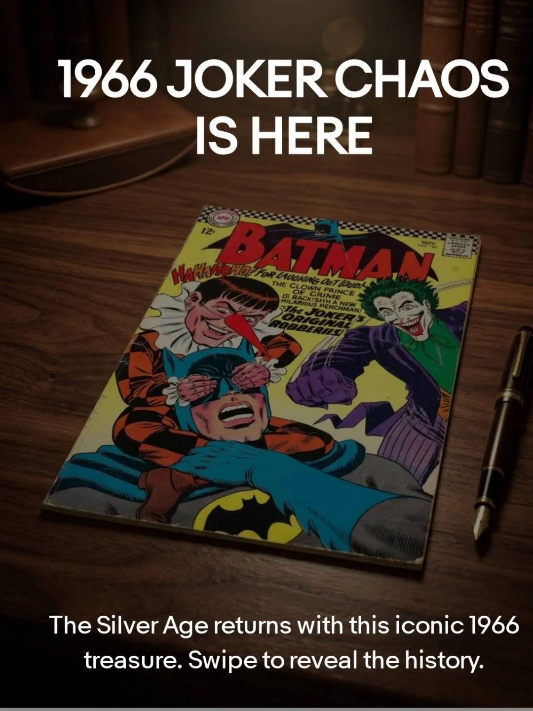 🦇 Holy Key Issue, Batman! 🃏

This vintage Batman #186 (DC Comics, November 1966) just dropped in the shop and she&rsquo;s a BEAUTY! 

This isn&rsquo;t just any old comic ,this is the 1st appearance of Gaggy, the Joker&rsquo;s original sidekick BEFO