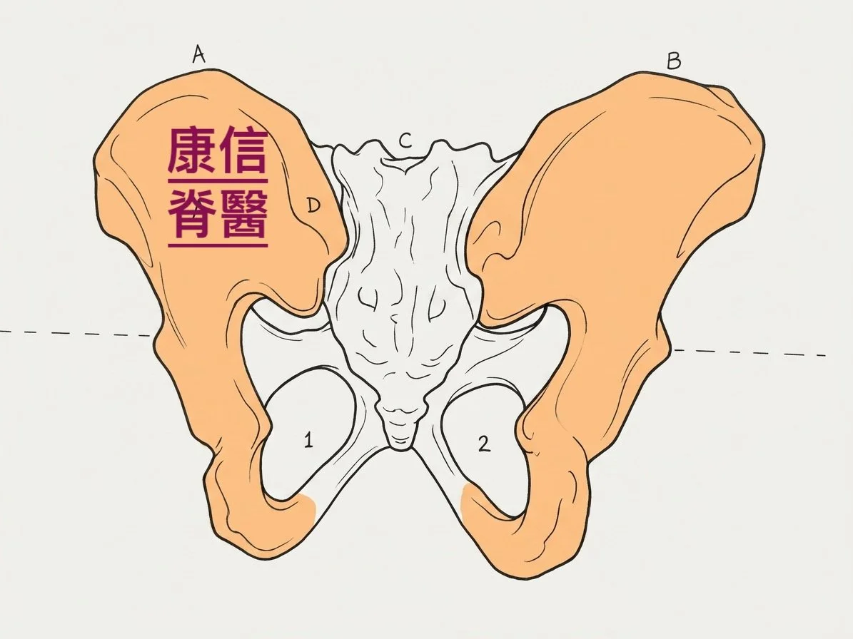 高低盆骨對脊骨的影響