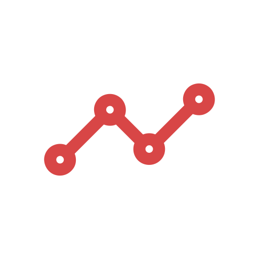 Line graph with five data points connected by lines, showing an upward trend.