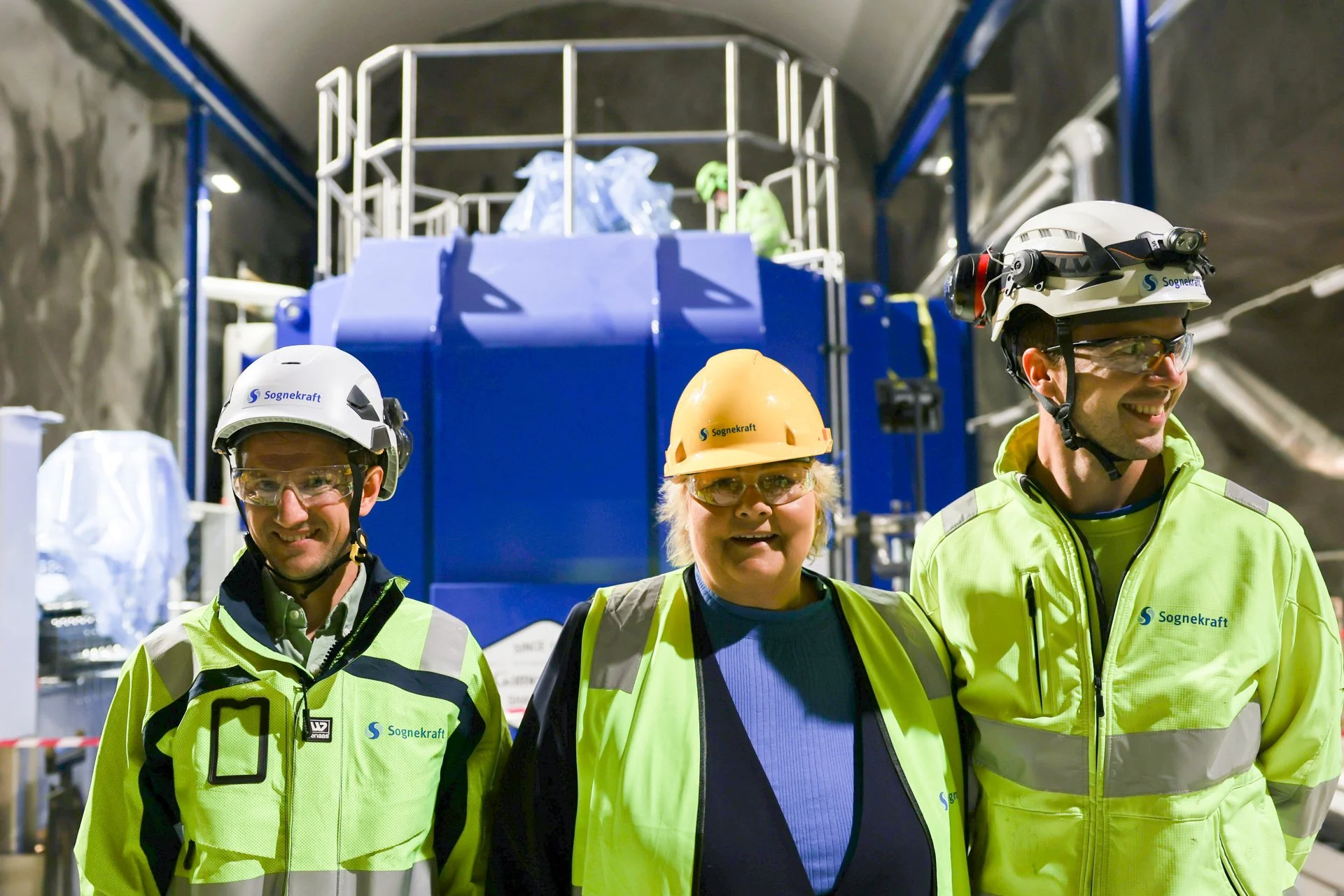 Erna Solberg på besøk i Feios kraftverk
