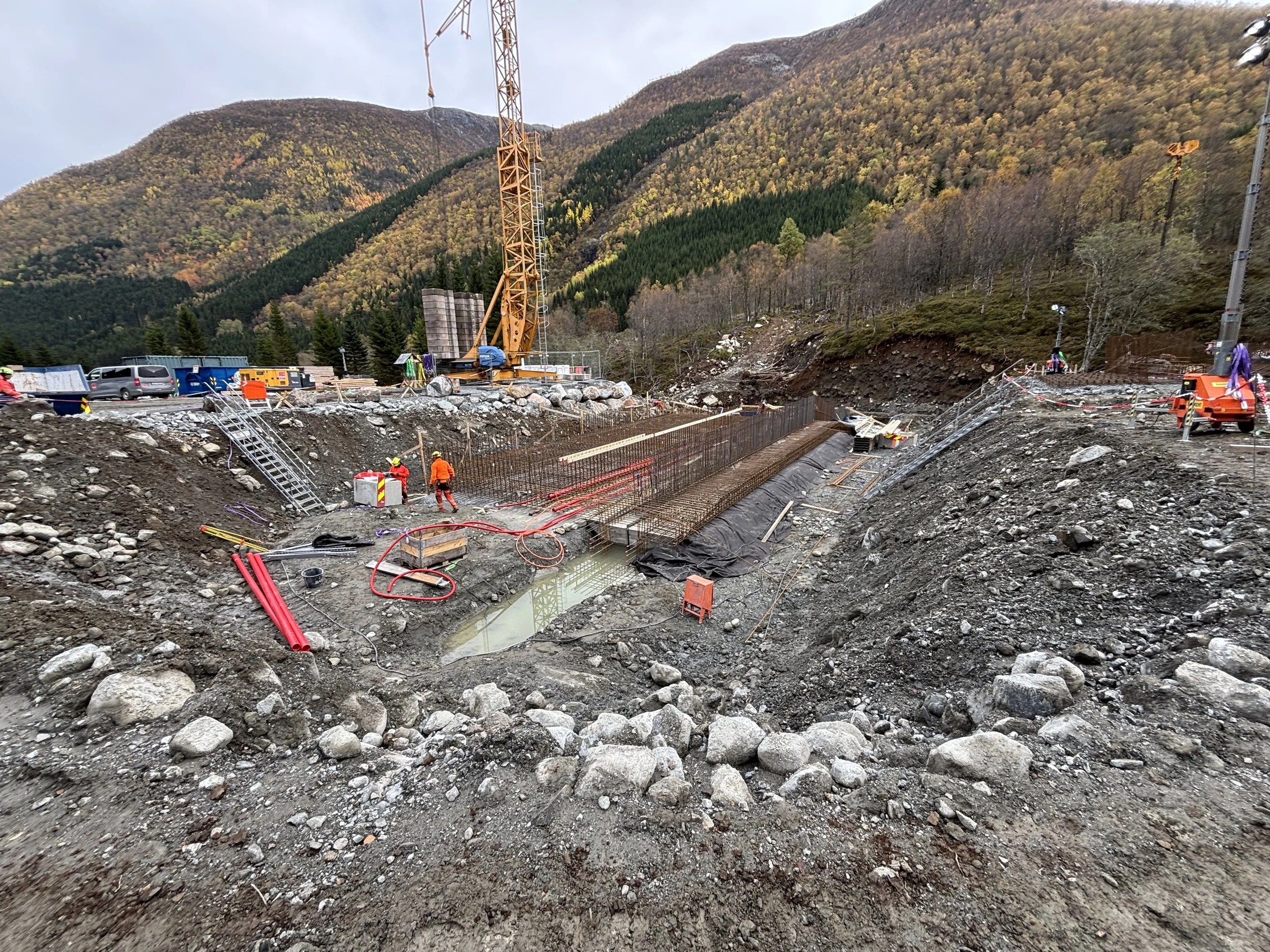 Inntak Storelvi, byggjeplass.
