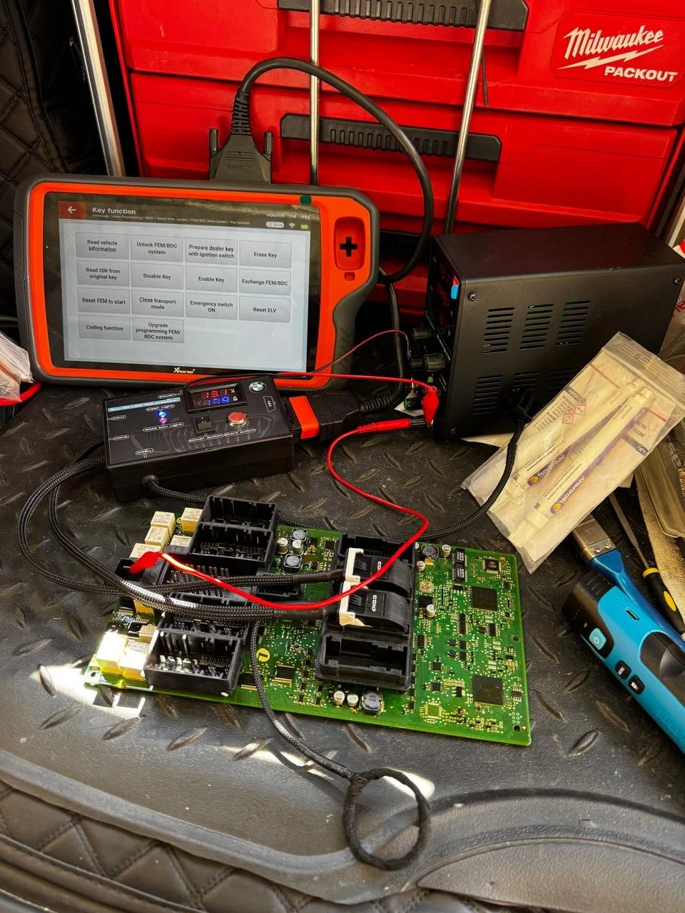 BMW 328 2014 Lost Key Replacement in Sacramento – FEM Module Programming &amp; Advanced Bench Work