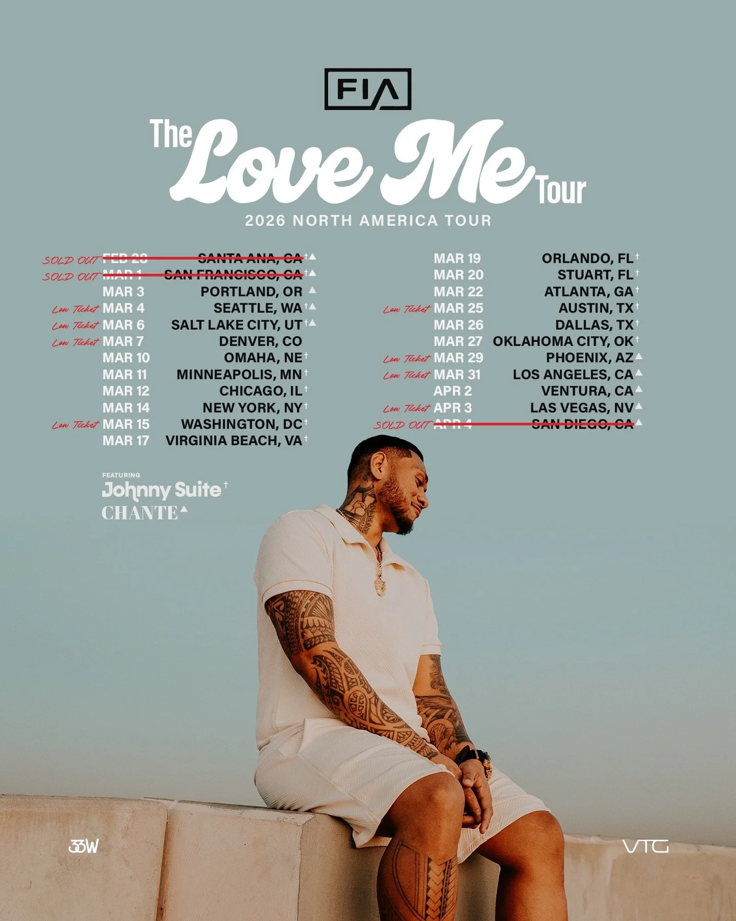 🚨 SOLD OUT SZNNNN 🚨

Y&rsquo;all showed UP and showed OUT! Three more cities just locked in for the Love Me Tour and we couldn&rsquo;t be more hyped! 🔥

Santa Ana, San Francisco, and San Diego &ndash; you made it OFFICIAL. Thank you for selling ou