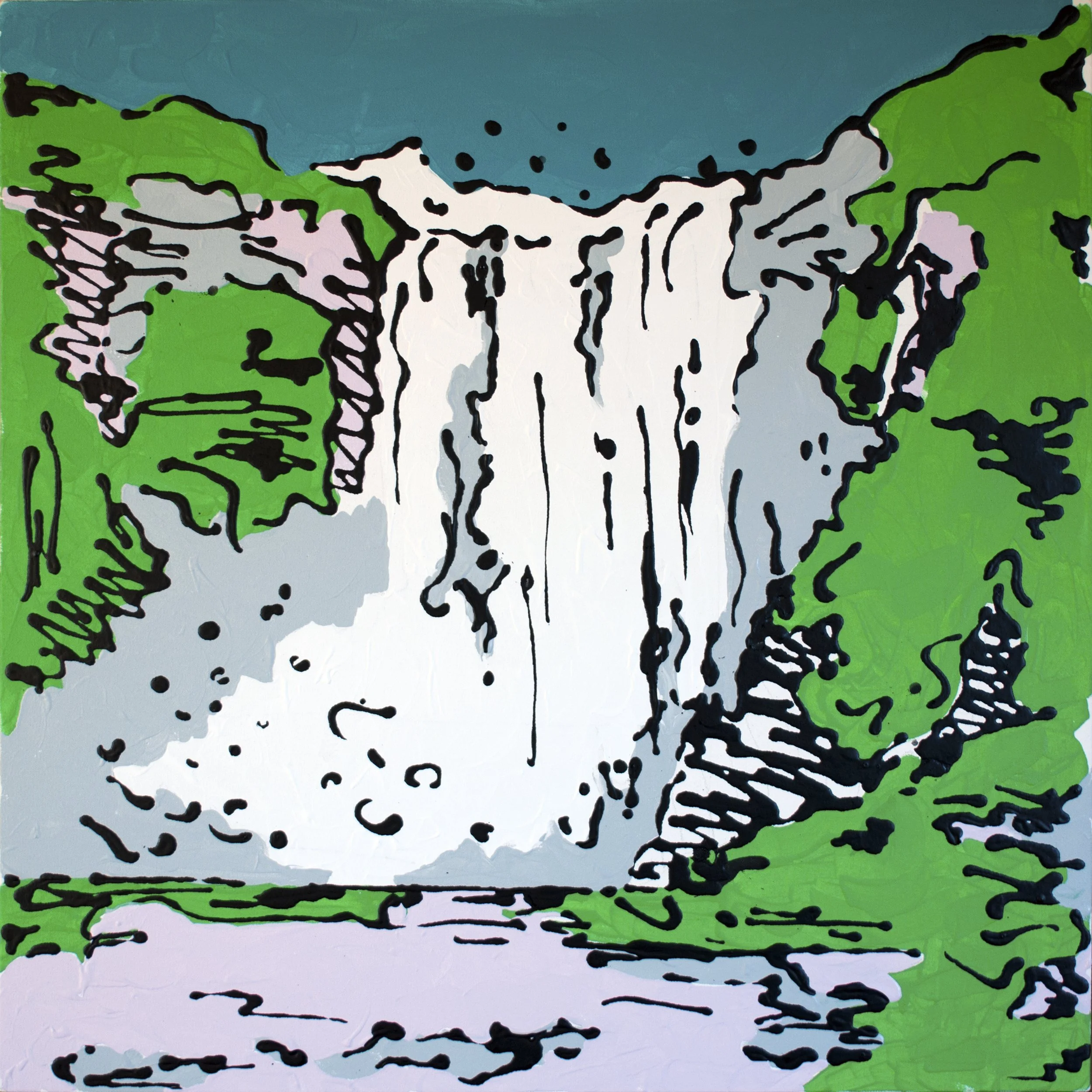 Cascata e vegetazione verde