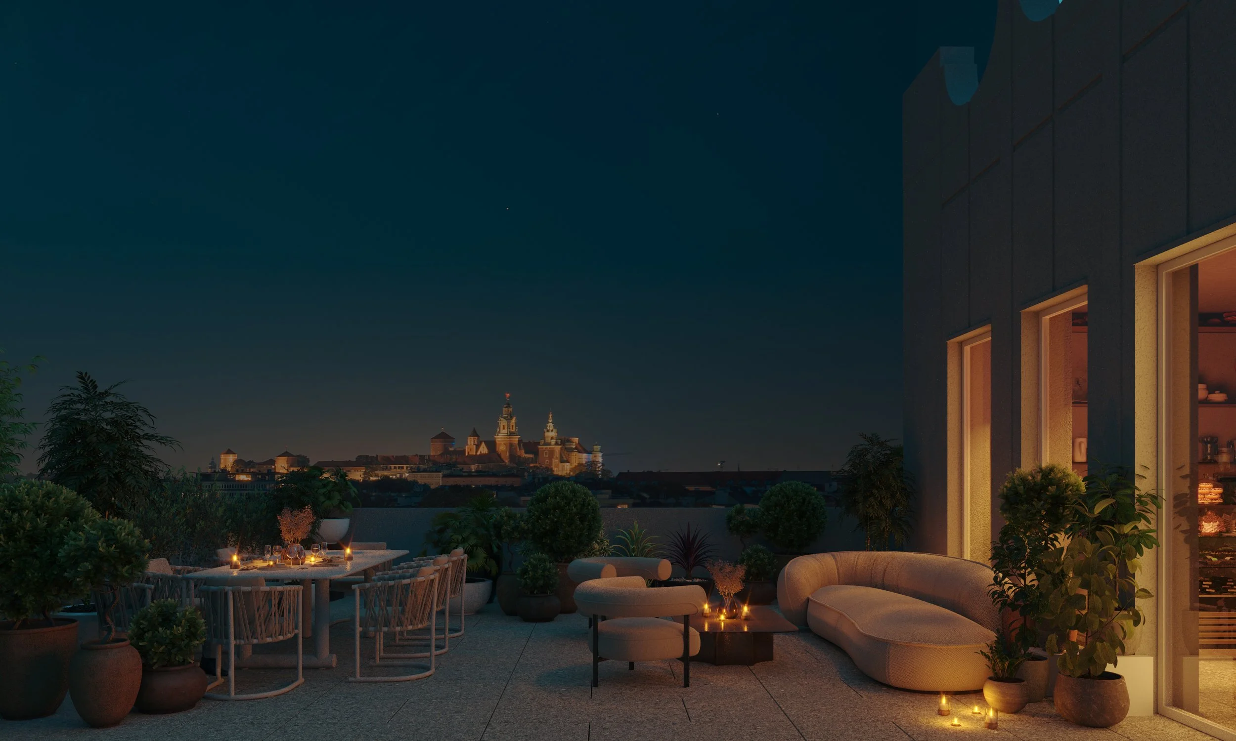 SAO MIASTOPROJEKT. View from the rooftop Nobu Hotel Kraków.