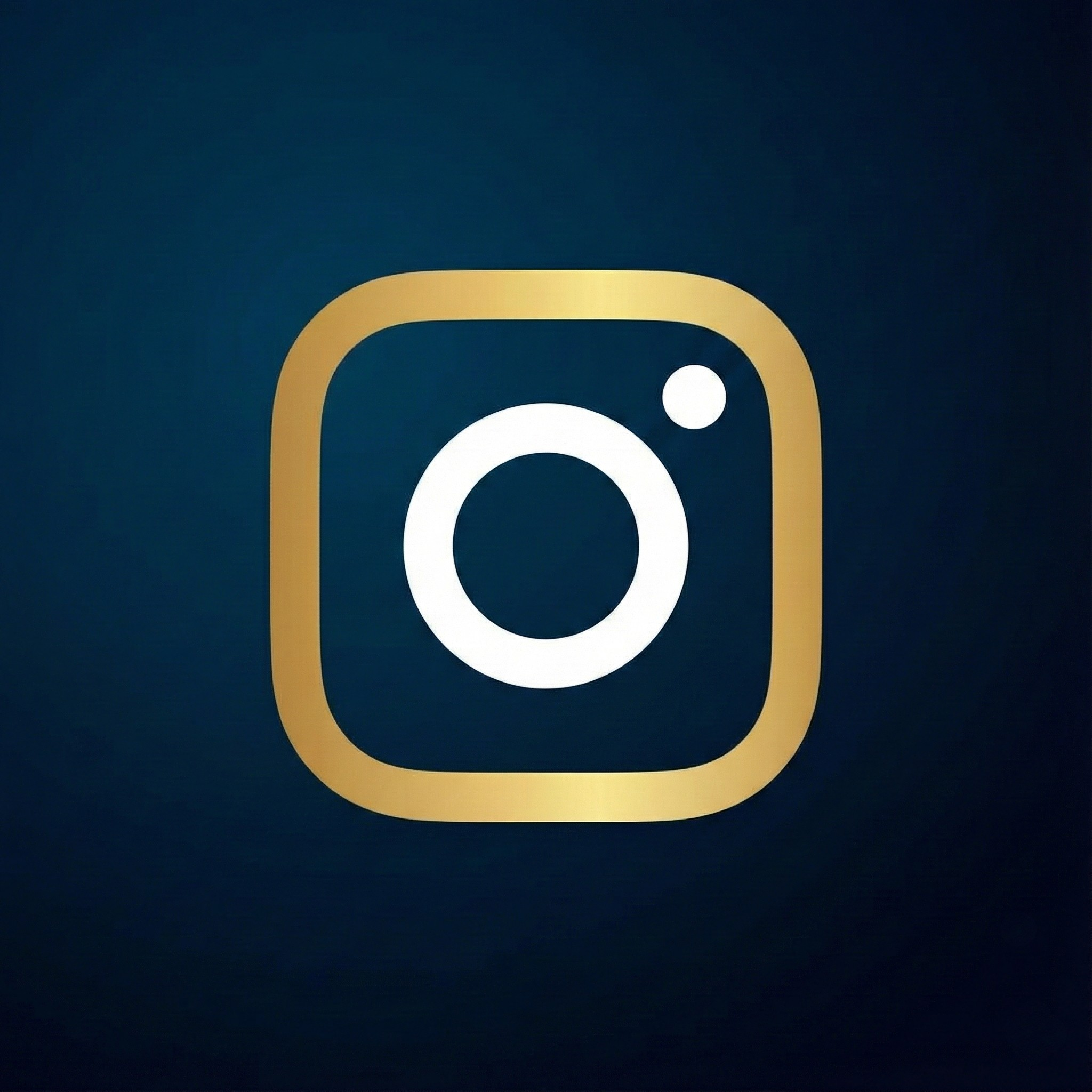 Instagram app icon with a dark background, featuring a yellow outline and a white camera symbol in the center.