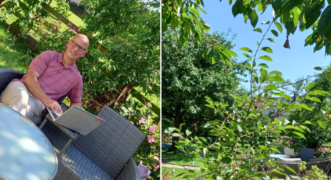 Das "grüne Büro": Warum Schatten unter Obstbäumen mehr als Wetterglück ist