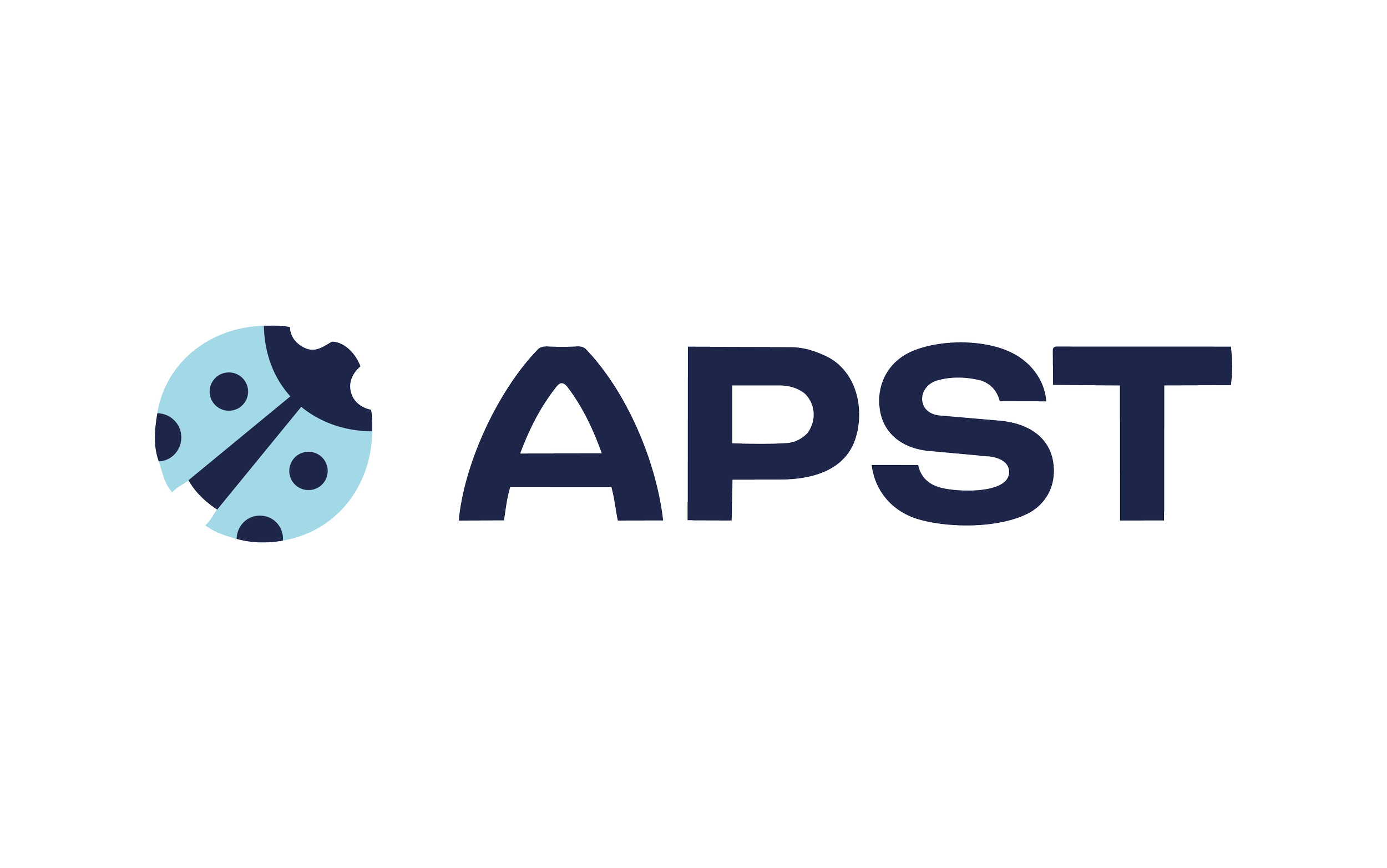 Logo avec une peinture de palette et les mots 'APST' en majuscules