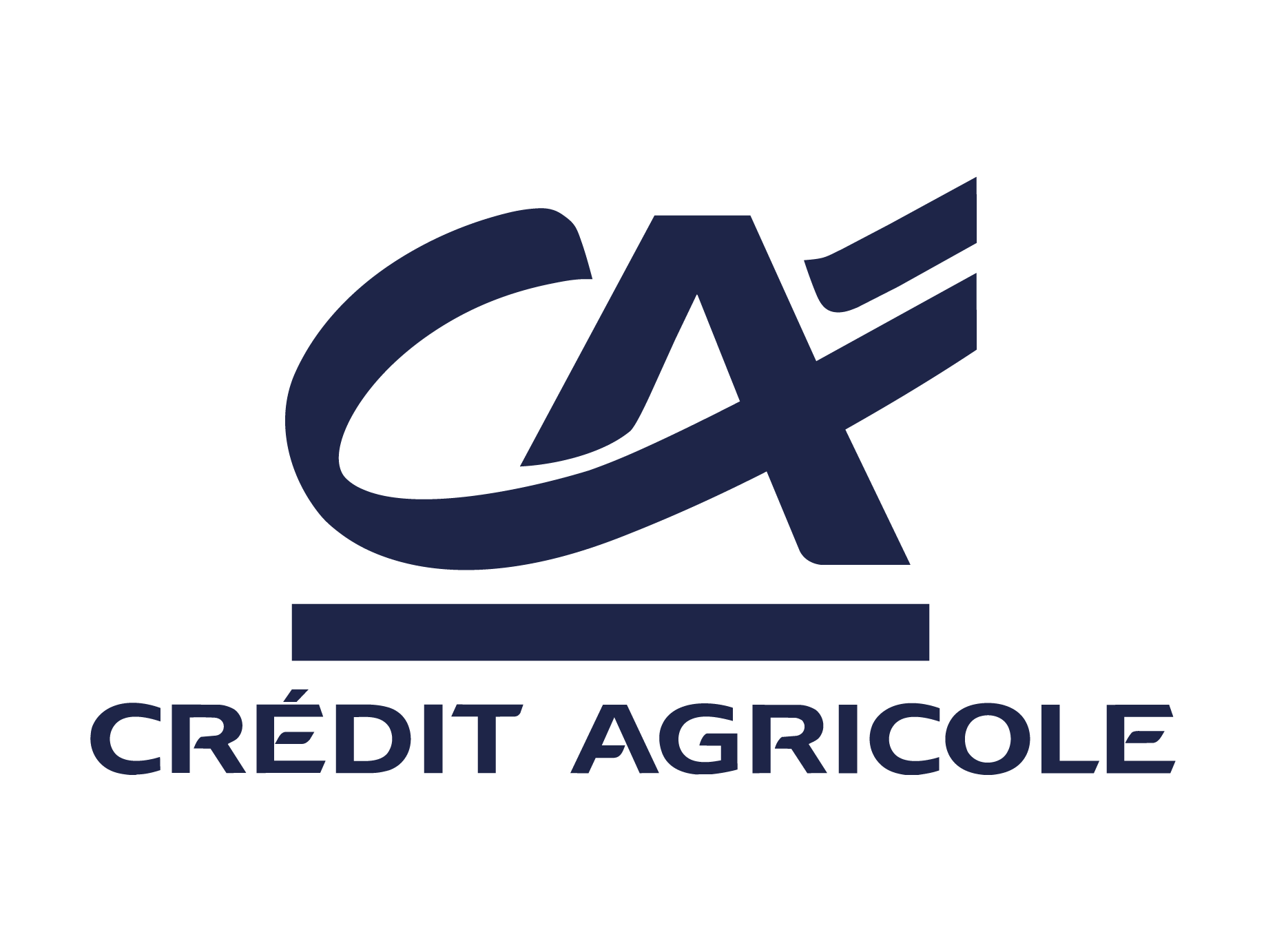 Logo de Crédit Agricole avec un symbole stylisé et le texte 'CRÉDIT AGRICOLE'