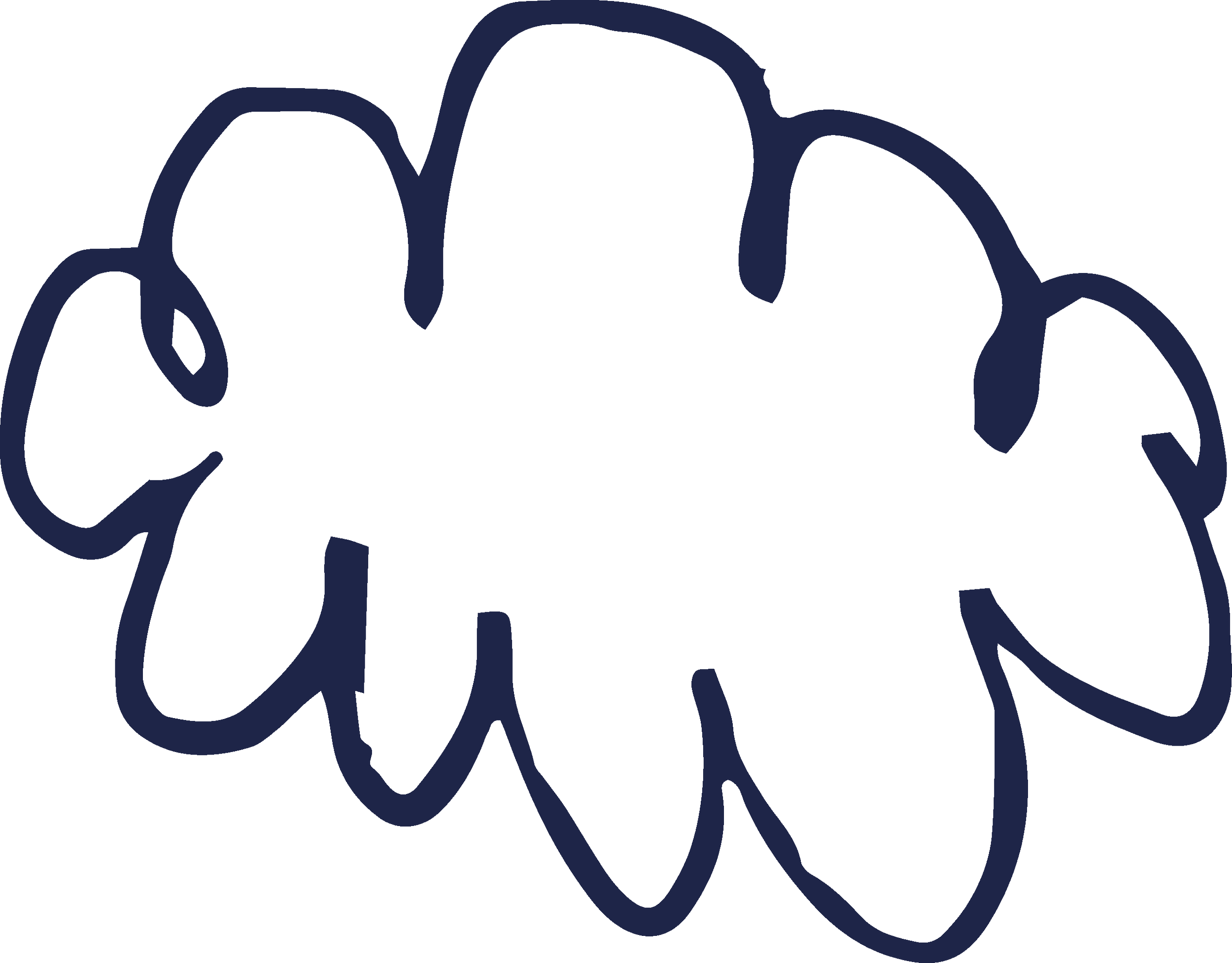 Dessin d'un visage de chat stylisé en lignes épaisses bleues sur fond noir.