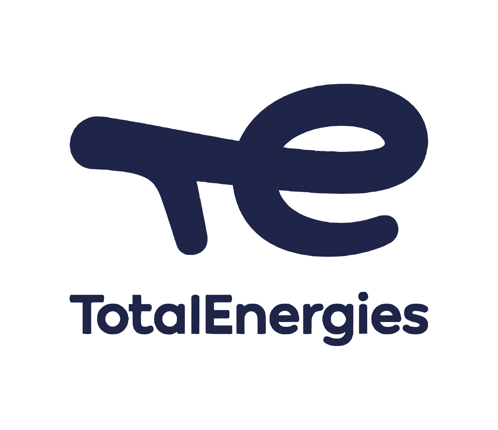 Logo de TotalEnergies, une compagnie d'énergie, avec une étoile multicolore au-dessus du nom