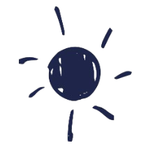 Dessin simple d'un soleil avec rayons