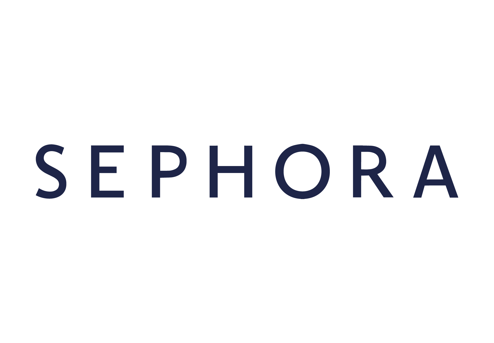 Logo de Sephora avec un symbole d'étoile stylisée au-dessus du nom 'SEPHORA' écrit en lettres majuscules