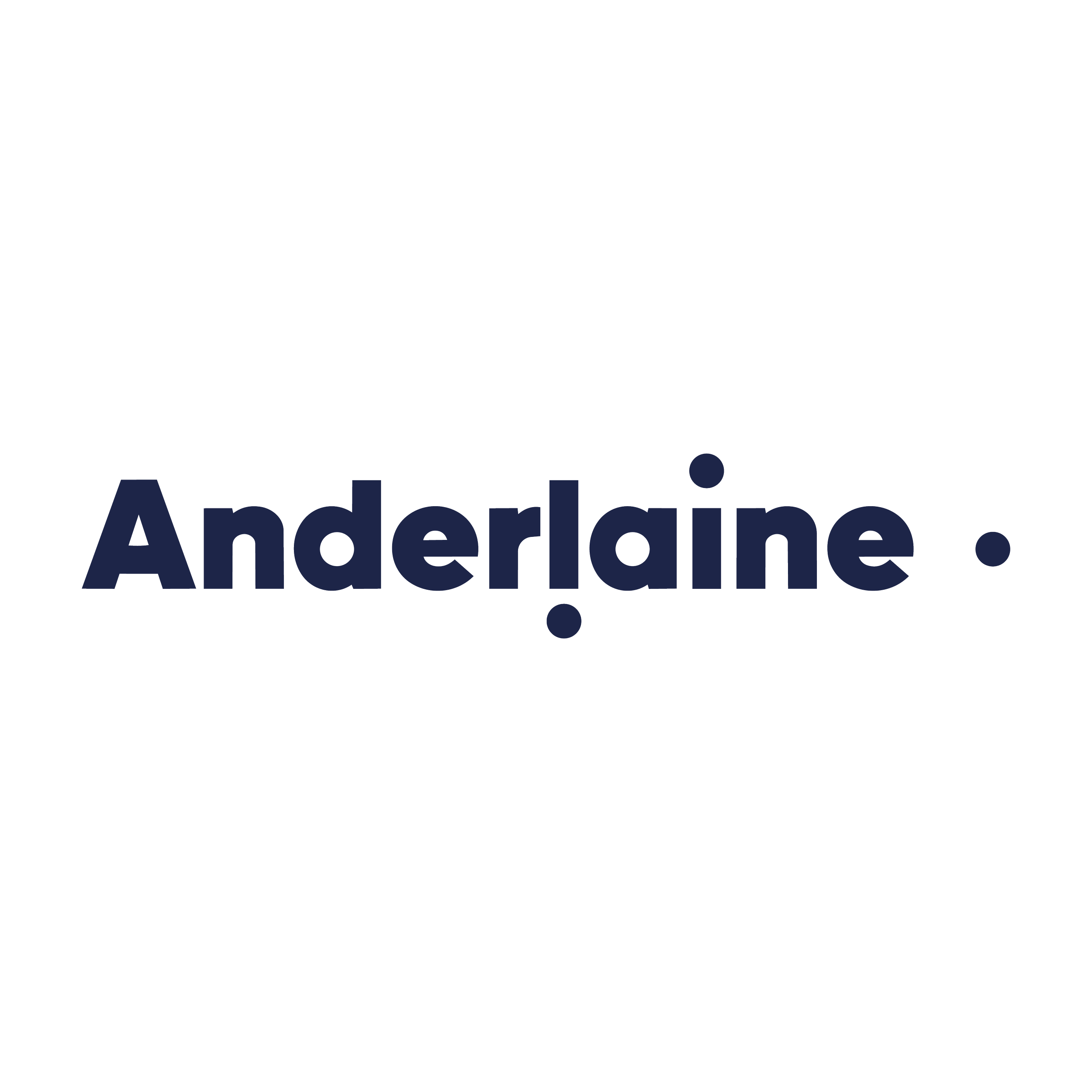 Logo avec un cercle supérieur de 3/4 contenant le nom 'Anderlinde' écrit en gros caractères, avec une couleur foncée sur un fond clair.
