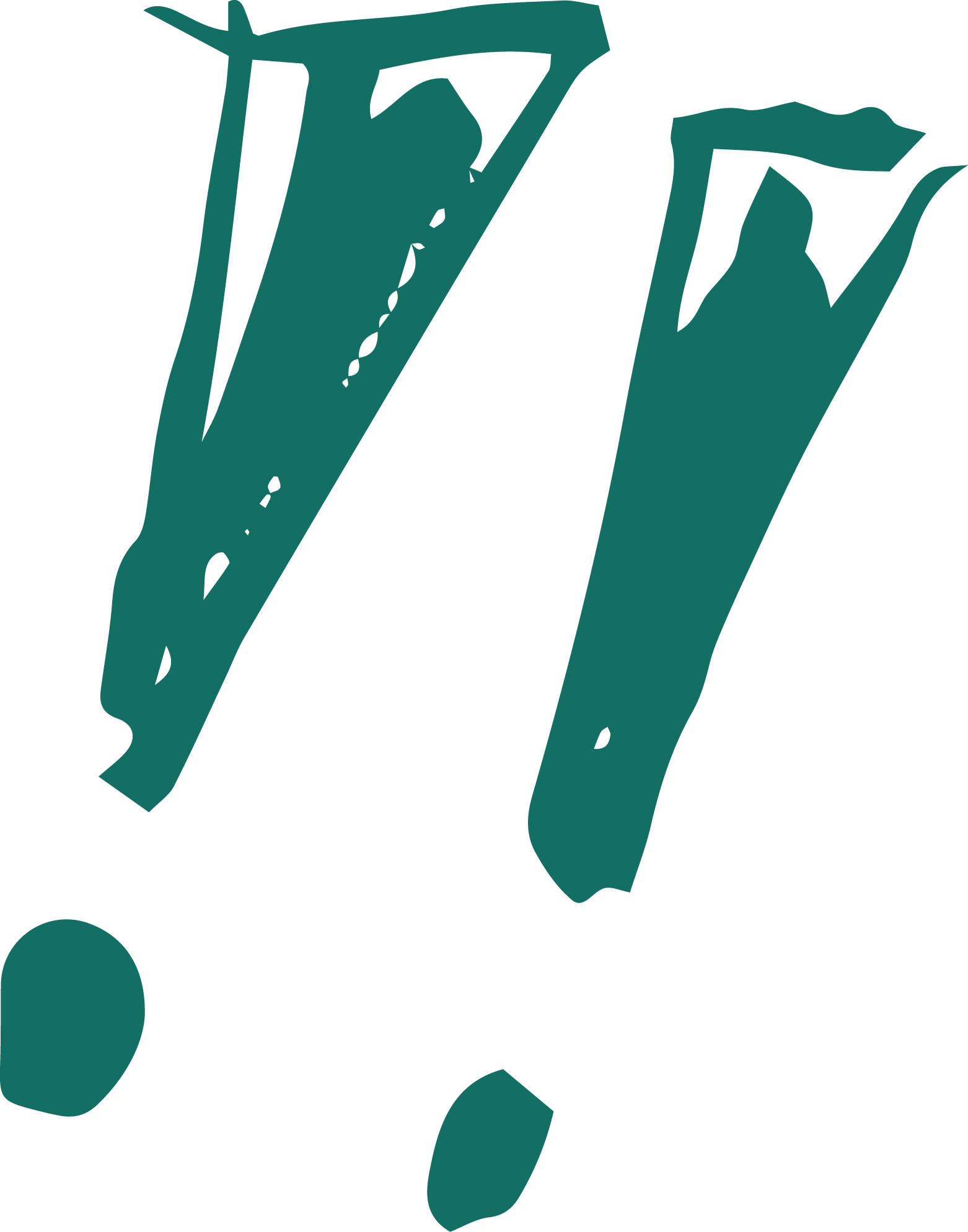 Illustration d'un grand point d'interrogation en style graphique, de couleur vert foncé, avec une partie du point situé en bas à gauche.