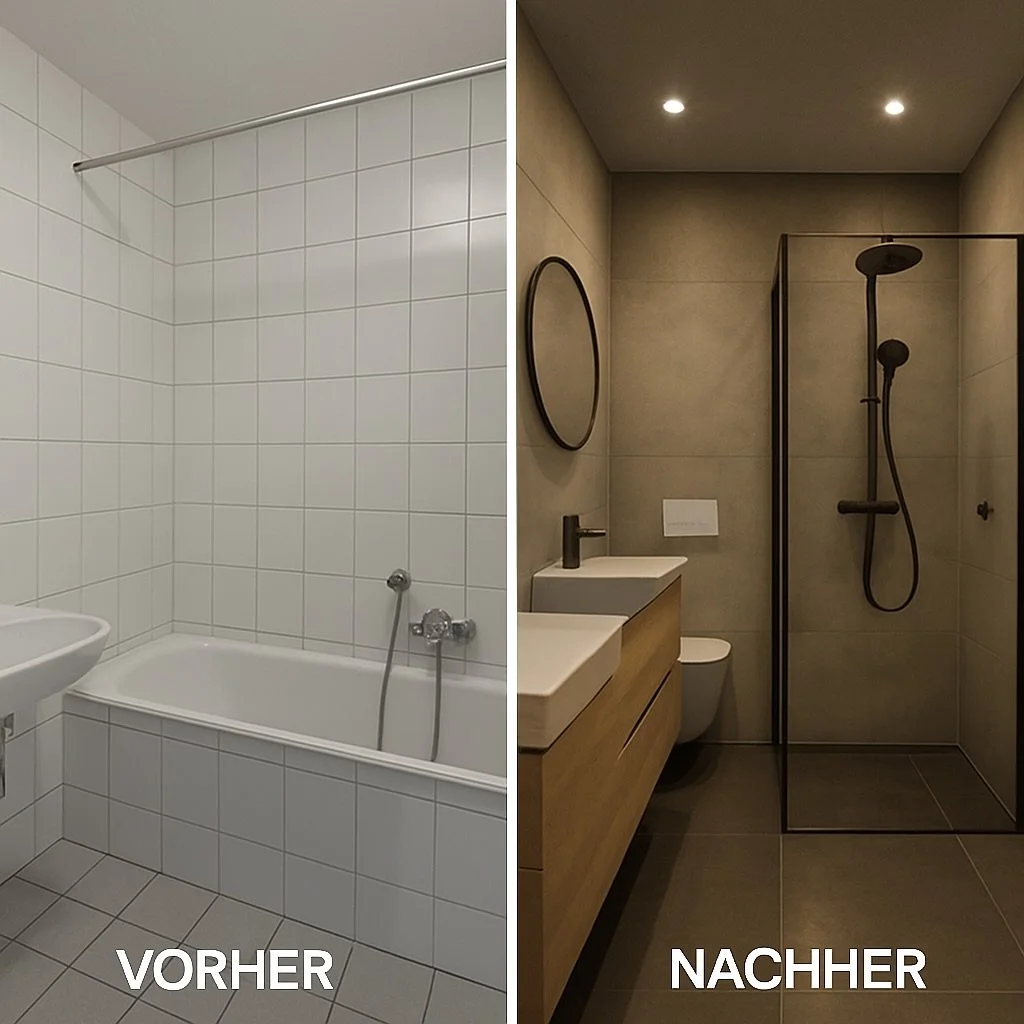🛁 Dein altes Bad hat ausgedient? Zeit f&uuml;r Ver&auml;nderung!

Mach aus deinem Badezimmer eine Wohlf&uuml;hloase!
Ob veraltete Fliesen, eine unpraktische Badewanne oder einfach Lust auf modernen Stil &ndash; wir verwandeln dein Bad in einen funkt
