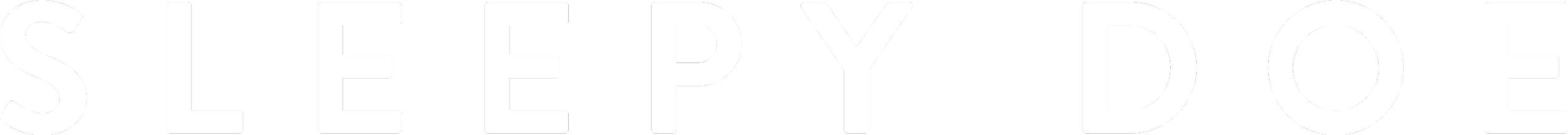 The image displays the phrase "SLEEPY DO" in large white capital letters on a black background.