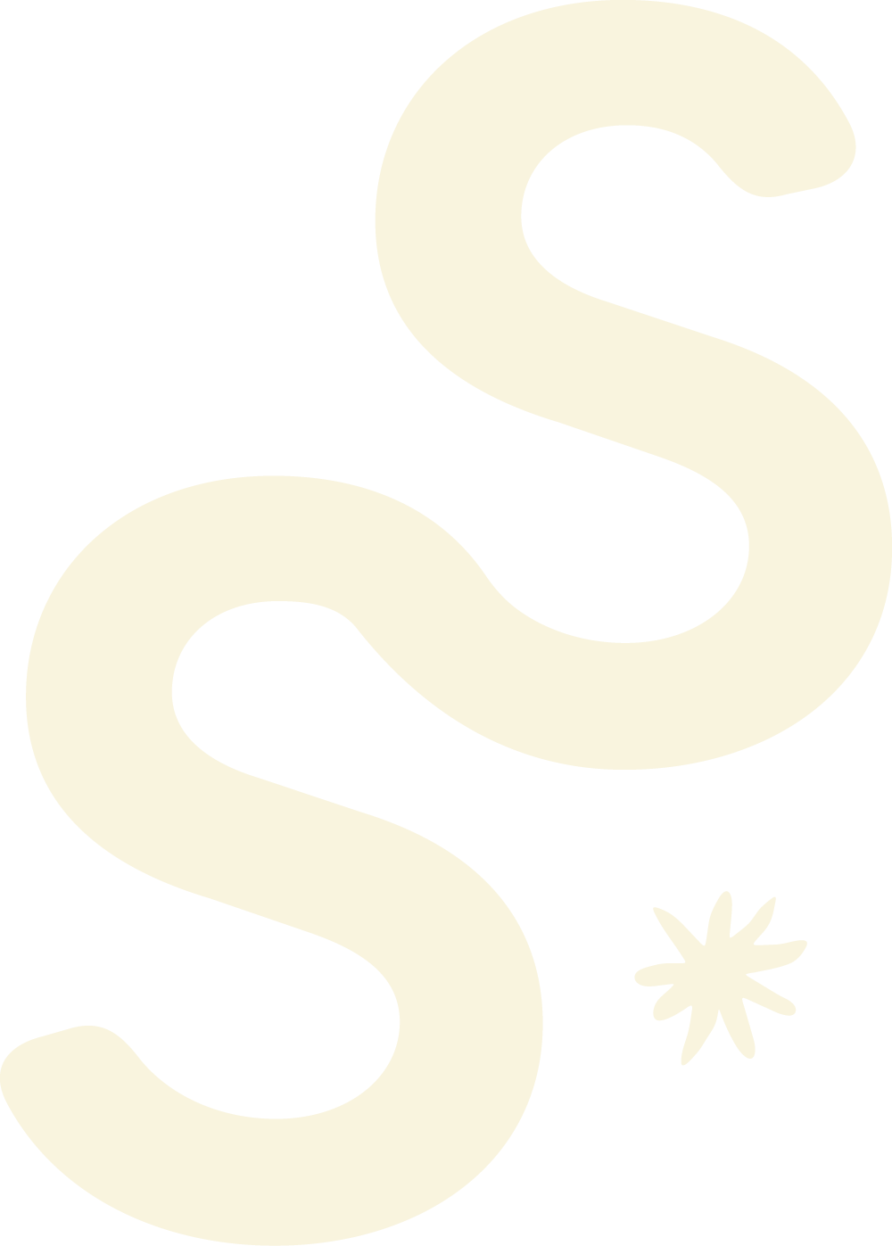 Stylized drawing of a smoking snake with a flower at the tip of its tail, on a black background.