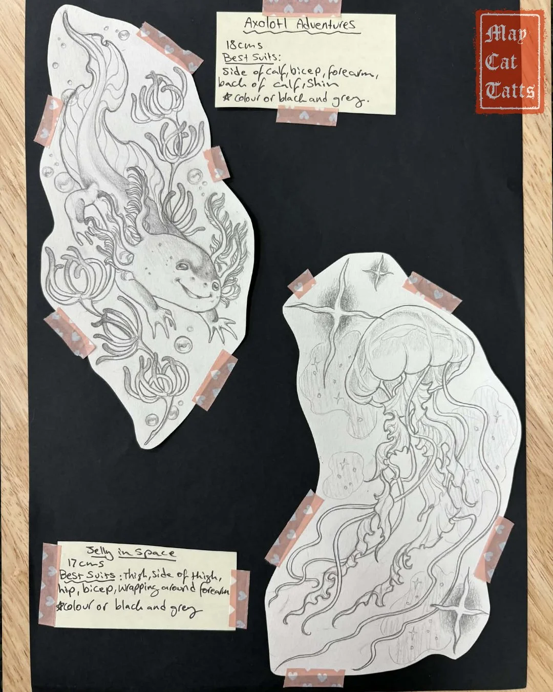 🔥NEW PRE-DRAWN DESIGNS HAVE LANDED!🔥

It's a brand new year and my noggin has been swimming with lots of new concepts and  tattoo ideas that I just had to get down on paper asap haha!

All of these are unique, one and done pre-drawn designs that ar