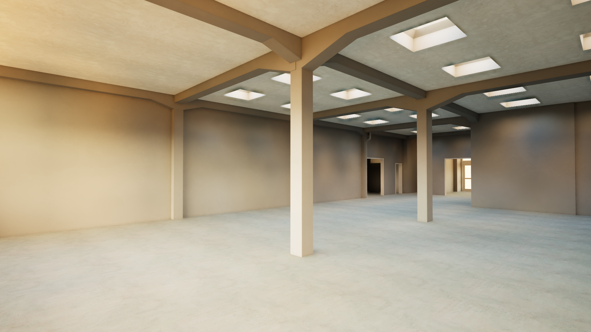 Render ab 3D Modell Archicad eines Gewerbegebäudes