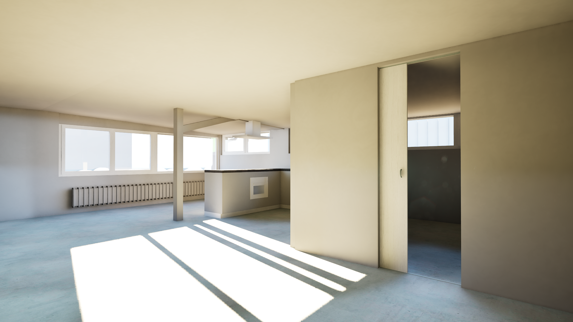 Render ab 3D Modell Archicad eines Gewerbegebäudes