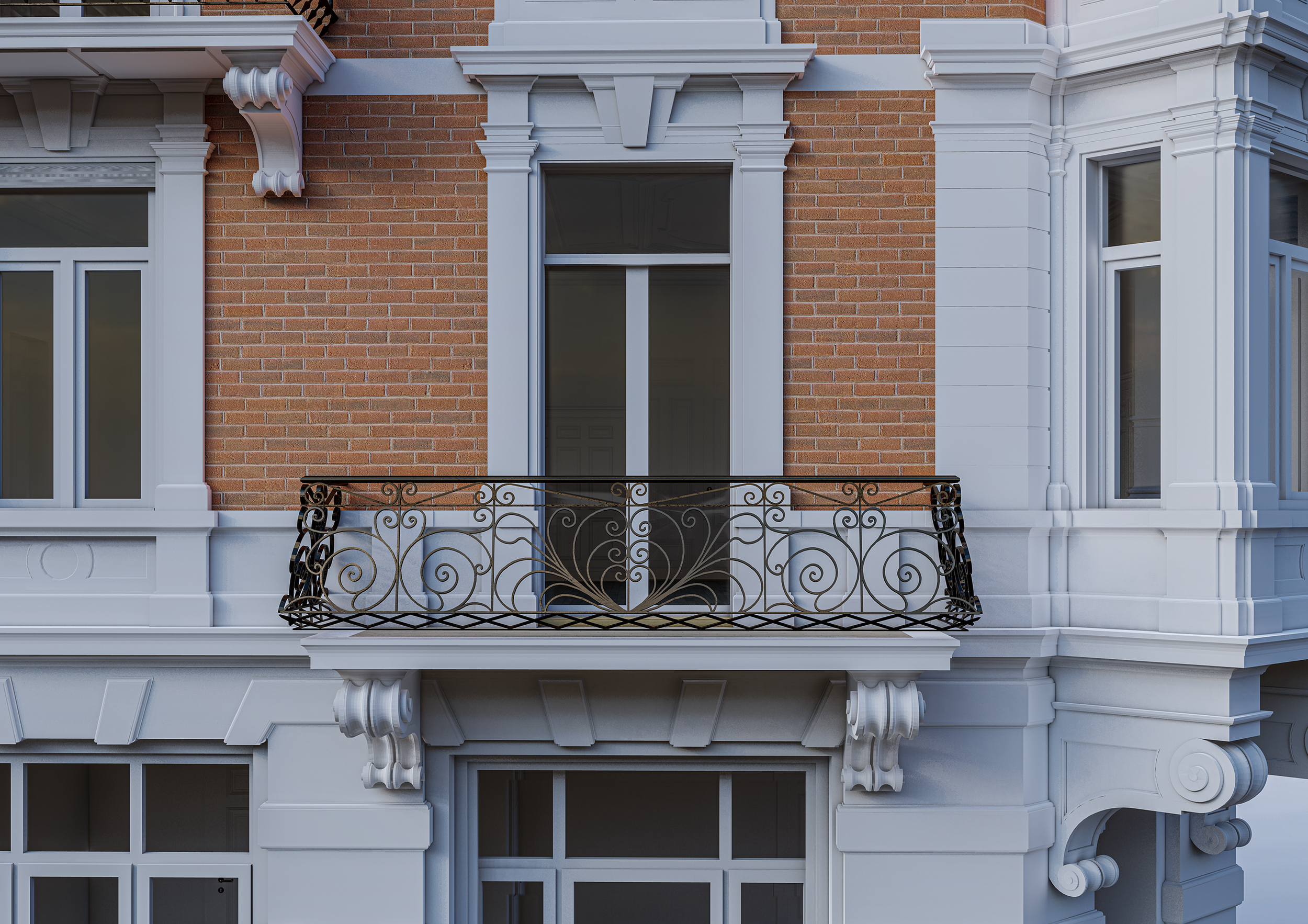 Render 3D Modell Archicad denkmalgeschützter Bau in Zürich