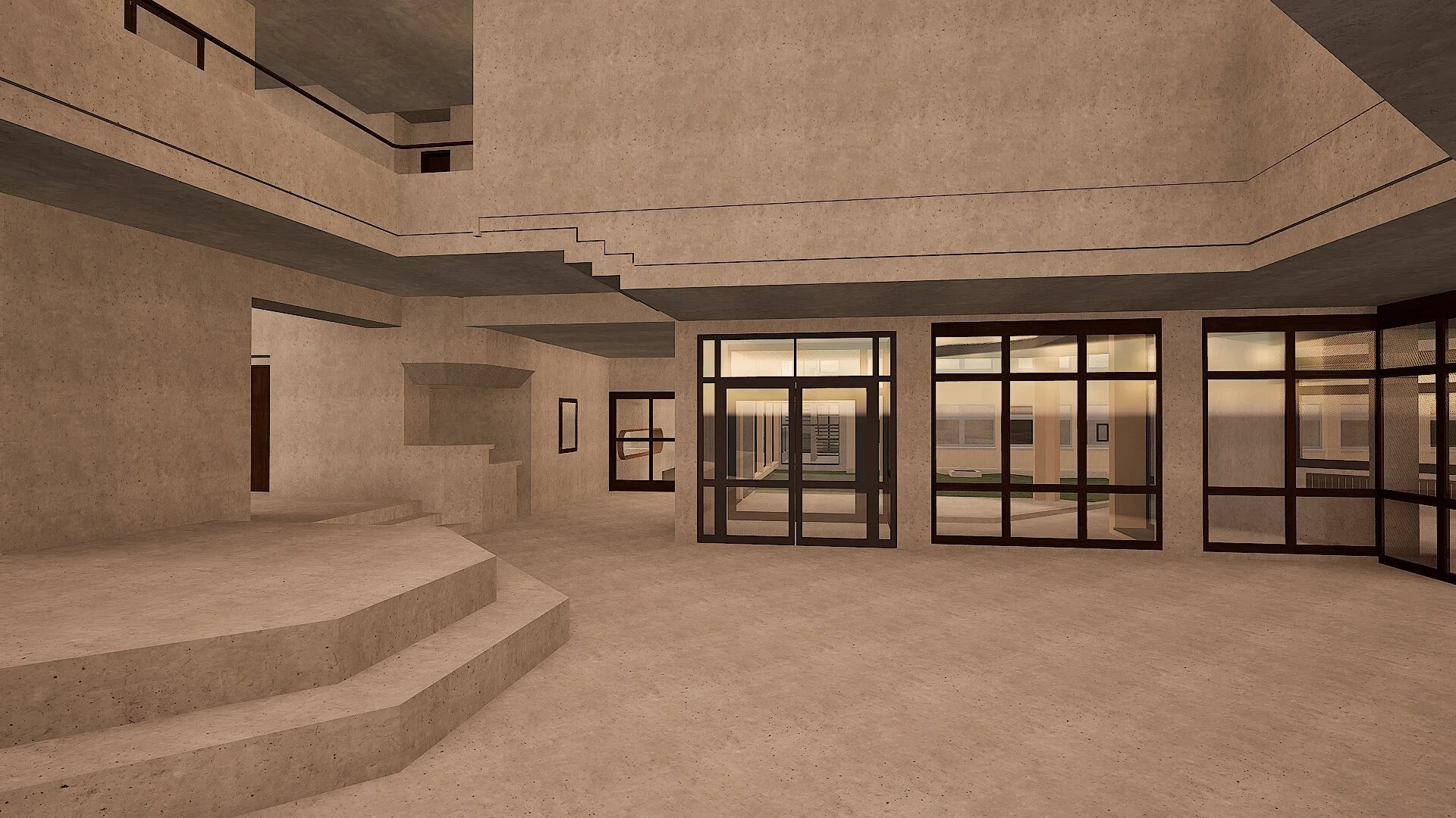 Render 3D Modell (Archicad) einer Schule