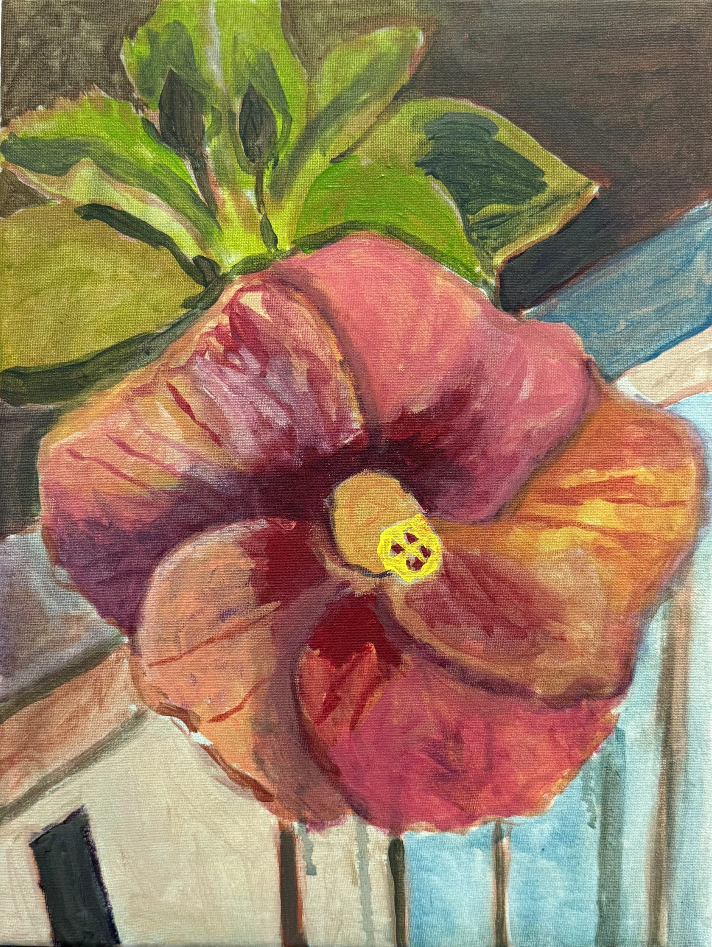 Hibiscus (blue ground)