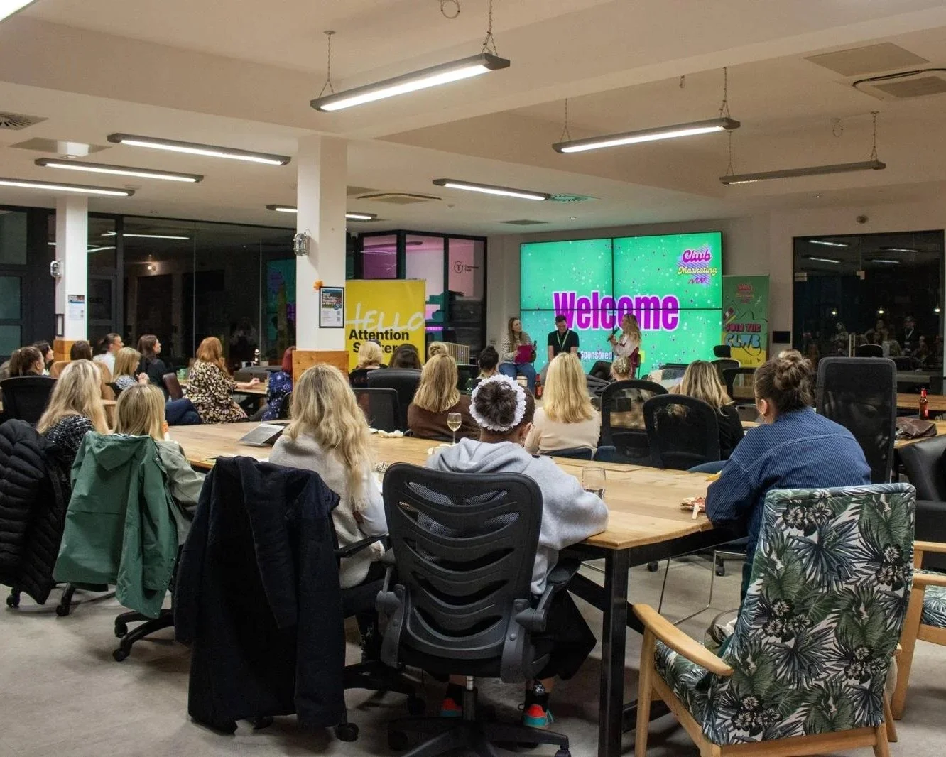 Crowd at Clwb Marketing event