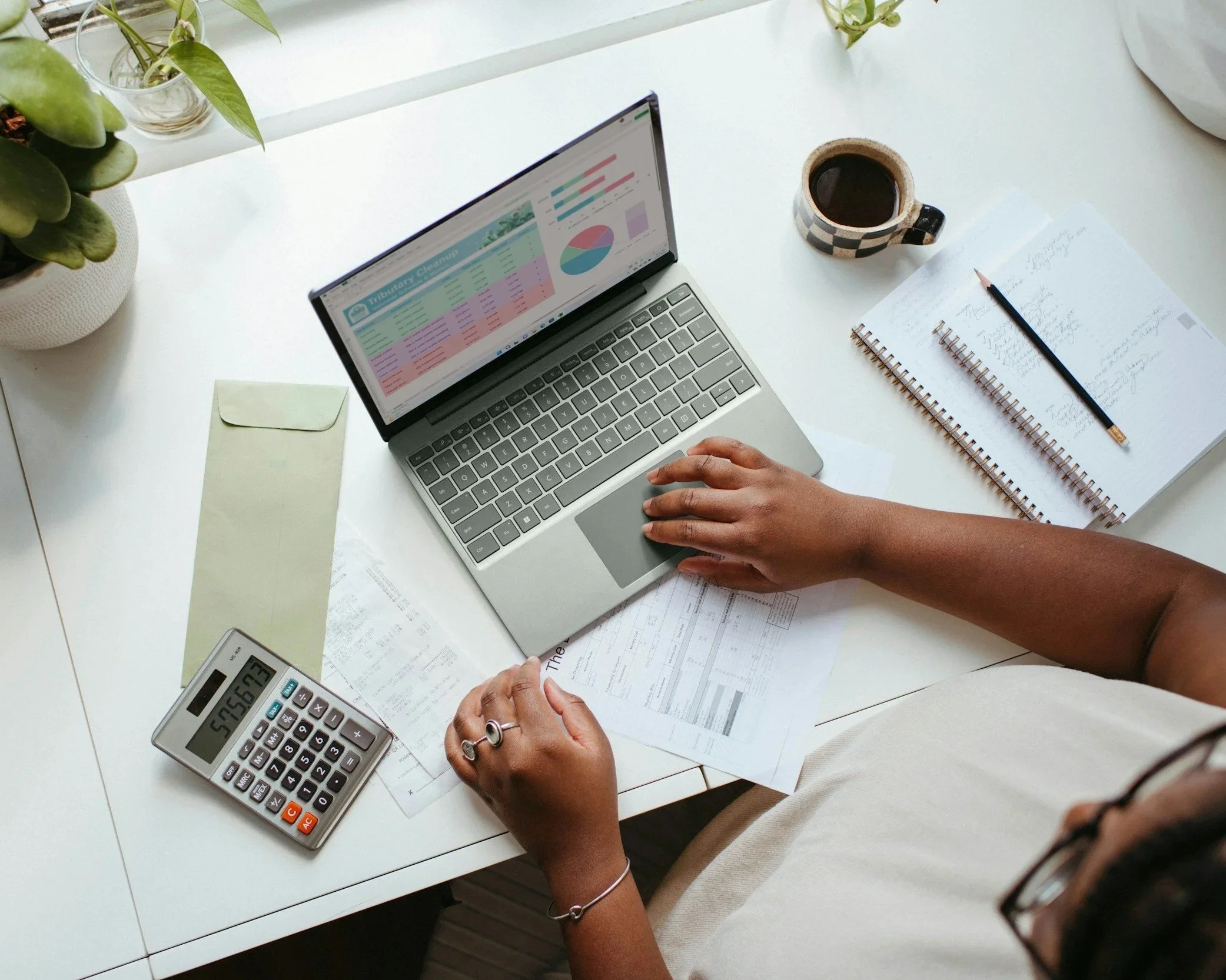 person working on laptop