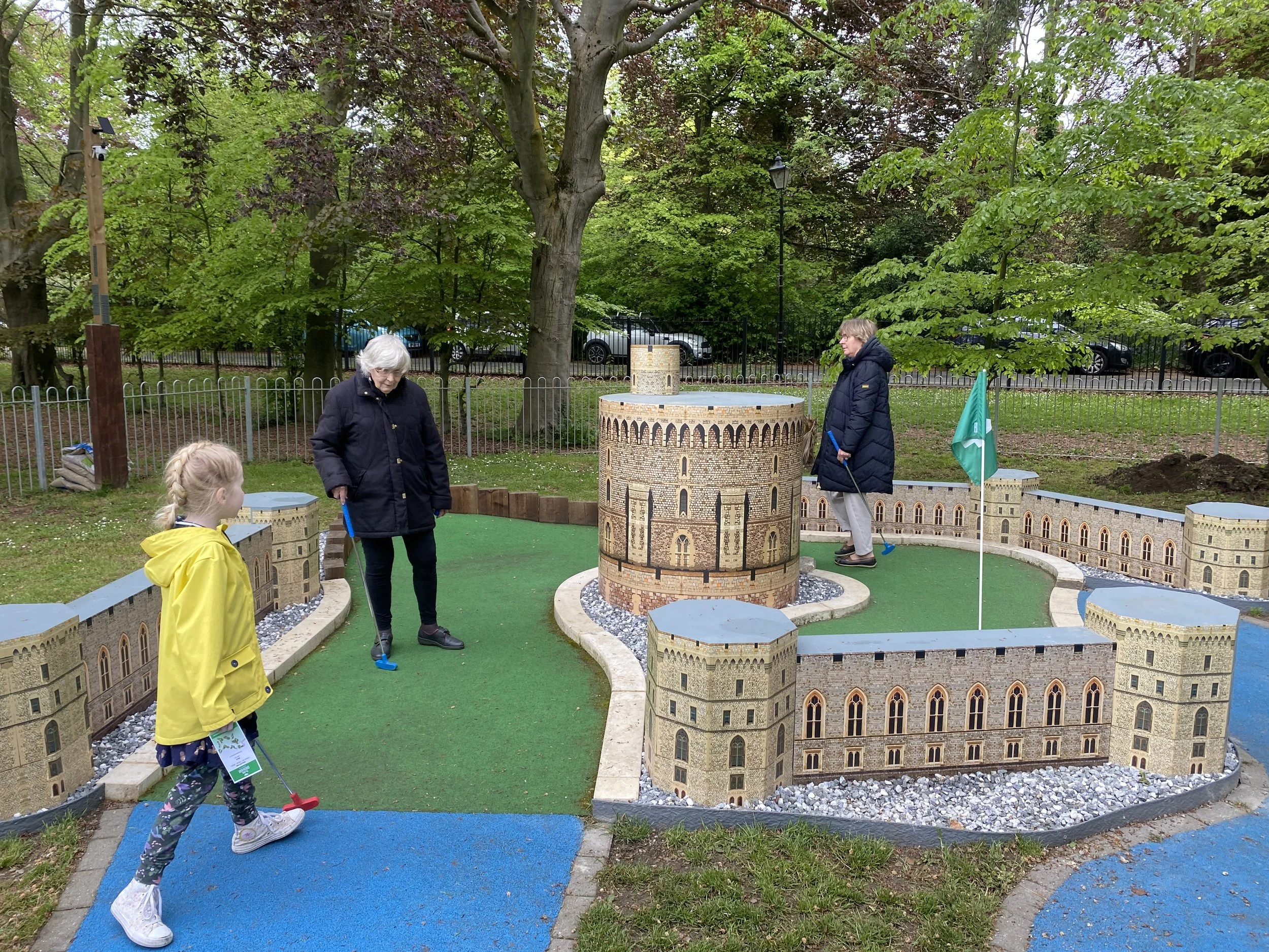 People playing Windsor Hole Mini Golf