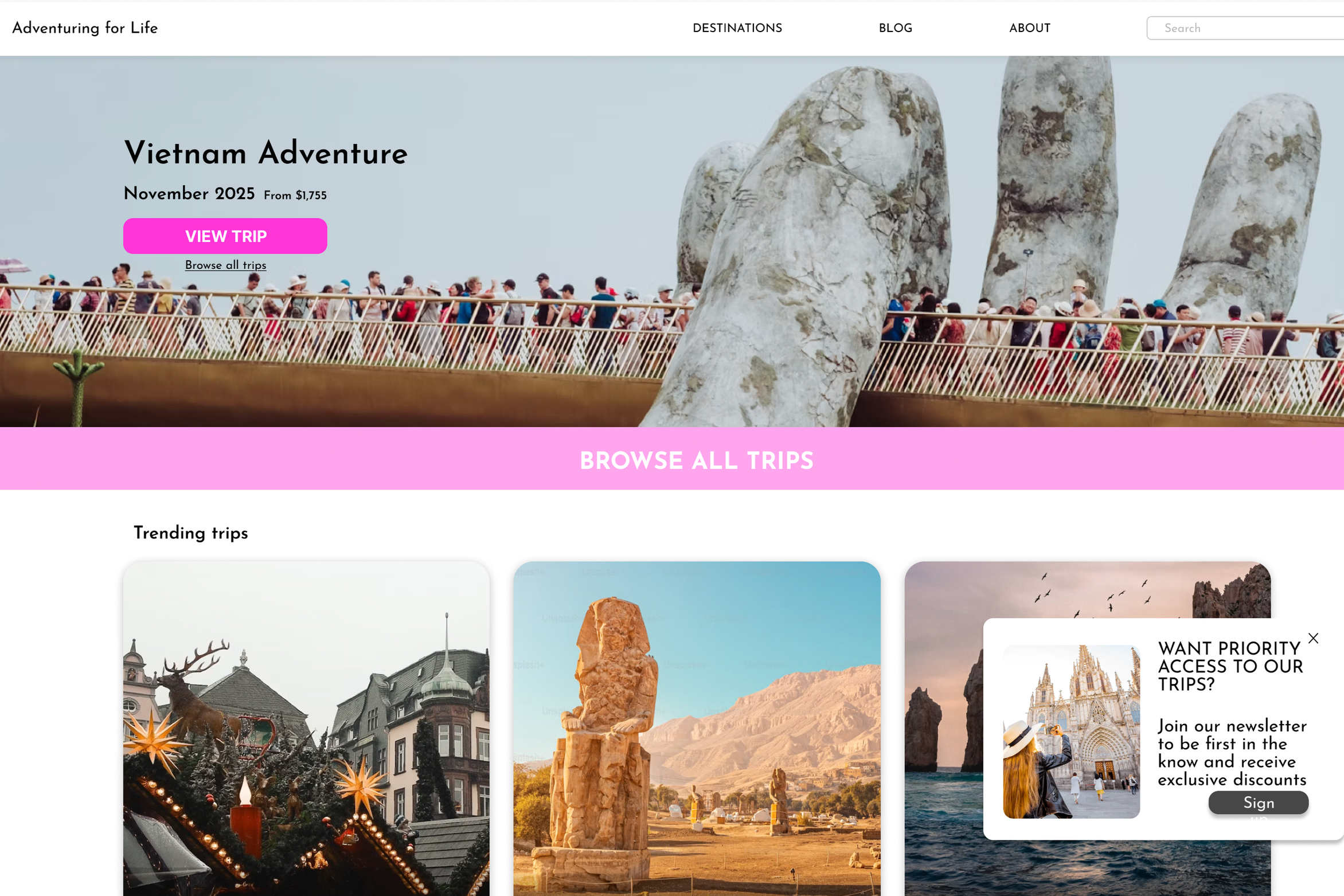 Travel site redesign