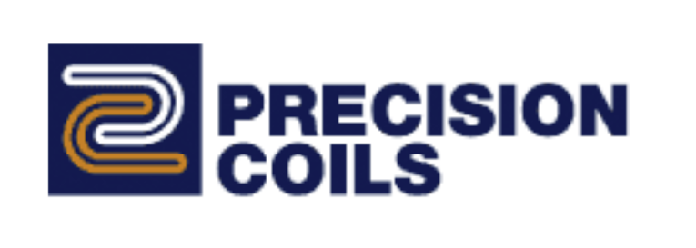 Logo for Precision Coils featuring a stylized coil design.
