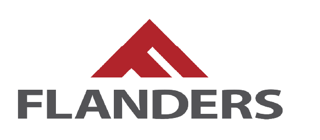 Flanders logo with a red stylized mountain and the word 'FLANDERS' in gray capital letters.