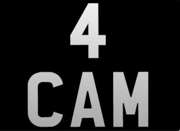 Black background with large white text reading '4 C A M'.