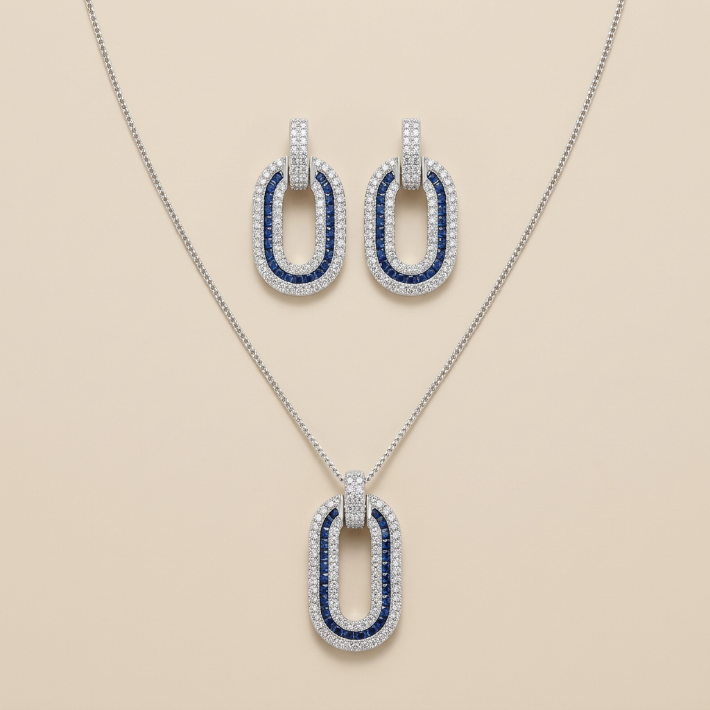 Gold Pendant & Earring Set