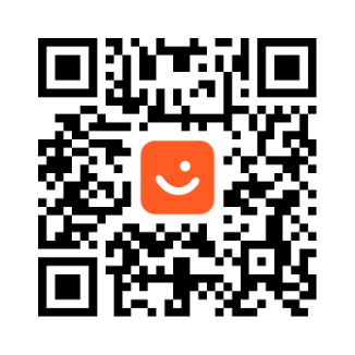 Qr-kode med Smiley-ansikt i midten.